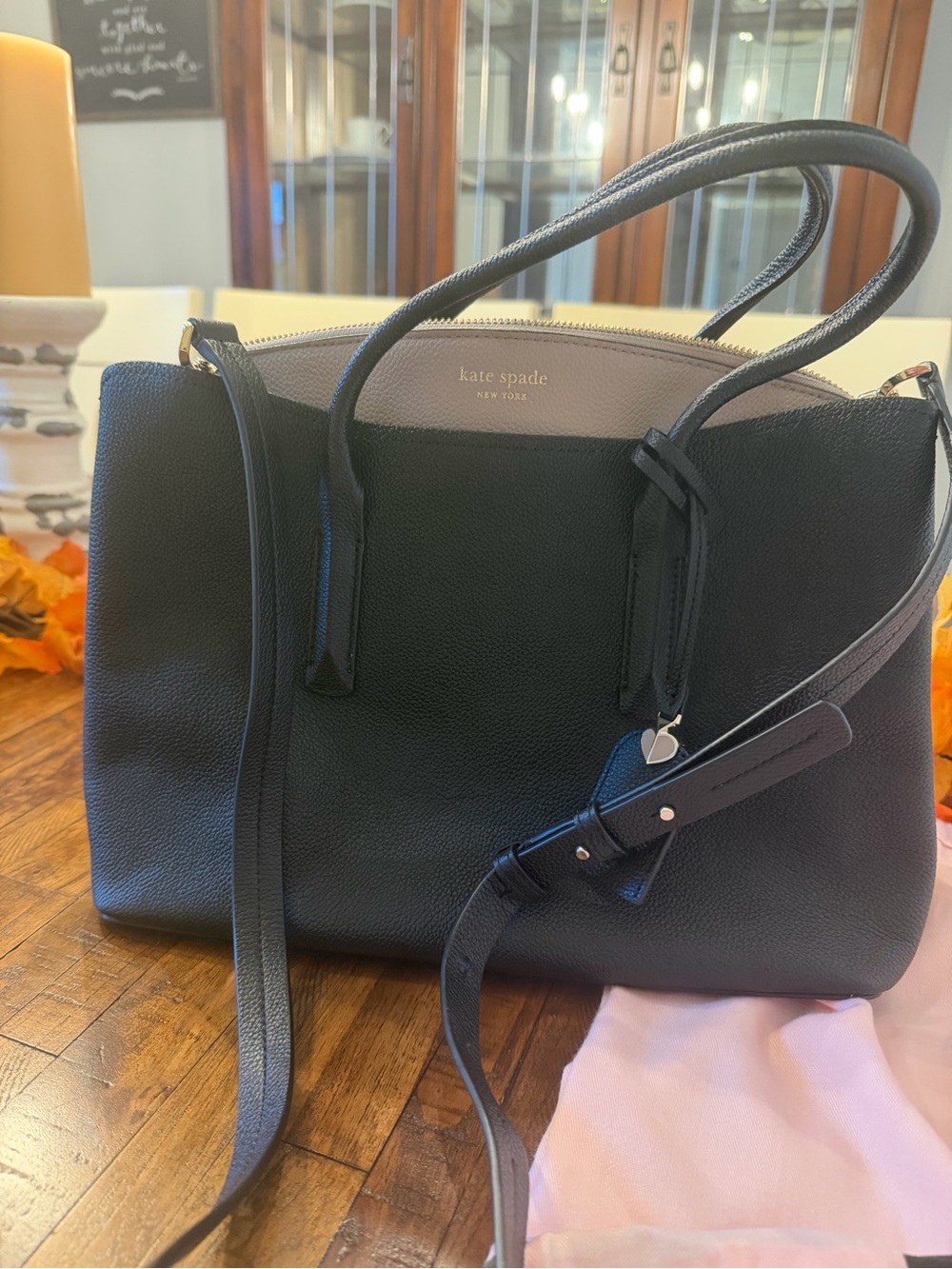 kate spade Black Tote with taupe Trim Satchel